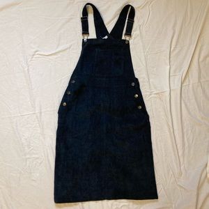 black corduroy overall dress